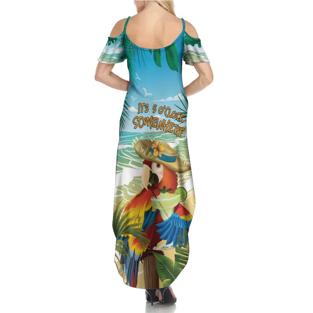 Aloha Hawaii It's 5 o'clock Somewhere Family Matching Summer Maxi Dress and Hawaiian Shirt - Polynesian Pride