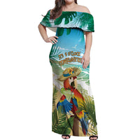 Aloha Hawaii It's 5 o'clock Somewhere Off Shoulder Maxi Dress - Polynesian Pride