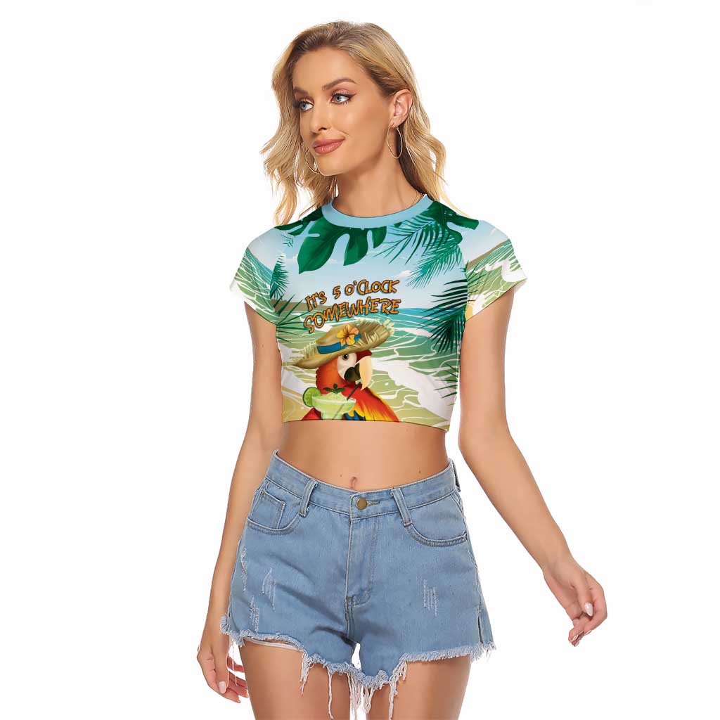 Aloha Hawaii It's 5 o'clock Somewhere Raglan Cropped T Shirt - Polynesian Pride