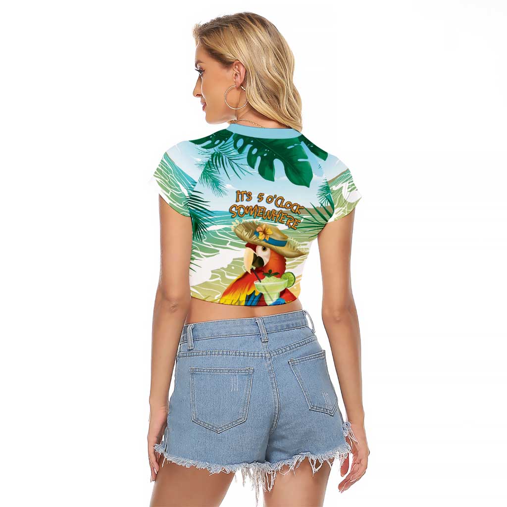 Aloha Hawaii It's 5 o'clock Somewhere Raglan Cropped T Shirt - Polynesian Pride