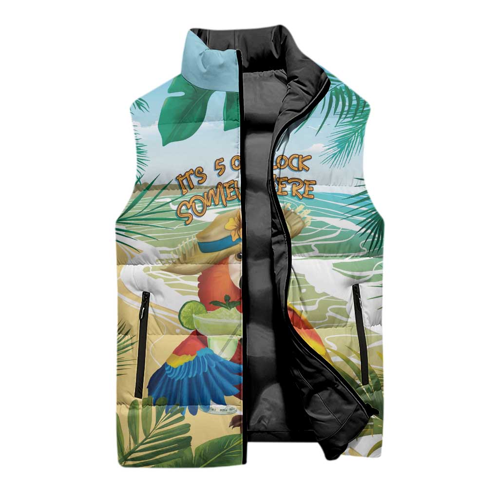 Aloha Hawaii It's 5 o'clock Somewhere Sleeveless Puffer Jacket - Polynesian Pride