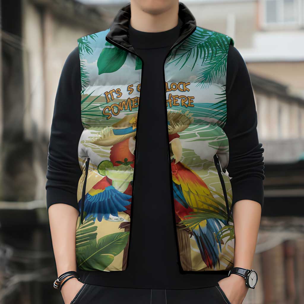 Aloha Hawaii It's 5 o'clock Somewhere Sleeveless Puffer Jacket - Polynesian Pride