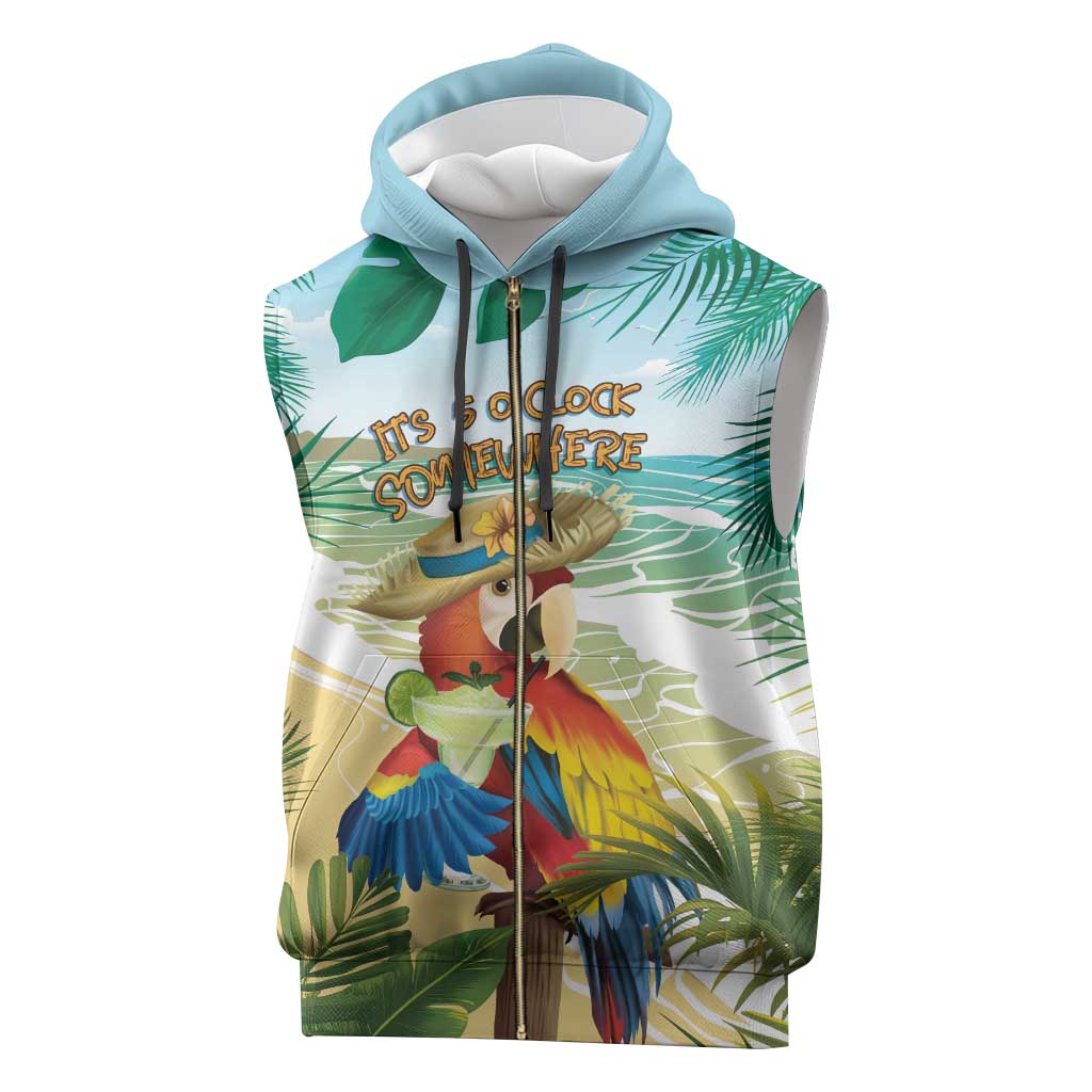 Aloha Hawaii It's 5 o'clock Somewhere Sleeveless Zip Hoodie - Polynesian Pride