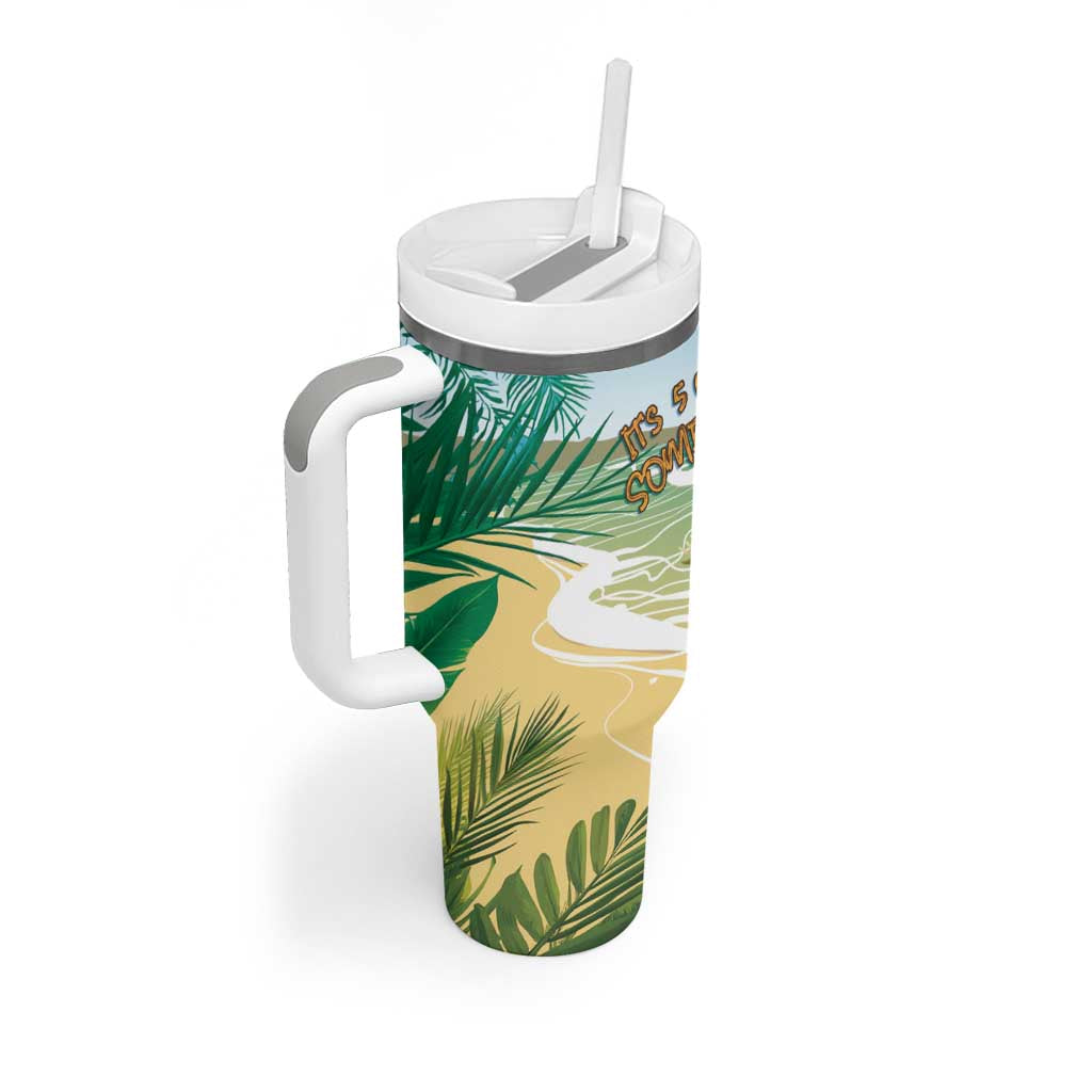 Aloha Hawaii It's 5 o'clock Somewhere Tumbler With Handle - Polynesian Pride