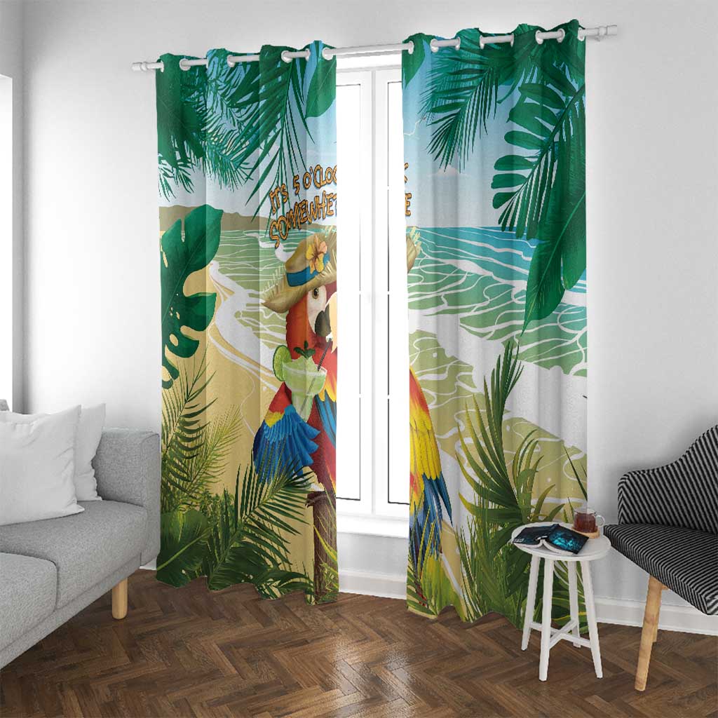 Aloha Hawaii It's 5 o'clock Somewhere Window Curtain LT7 With Grommets Blue - Polynesian Pride