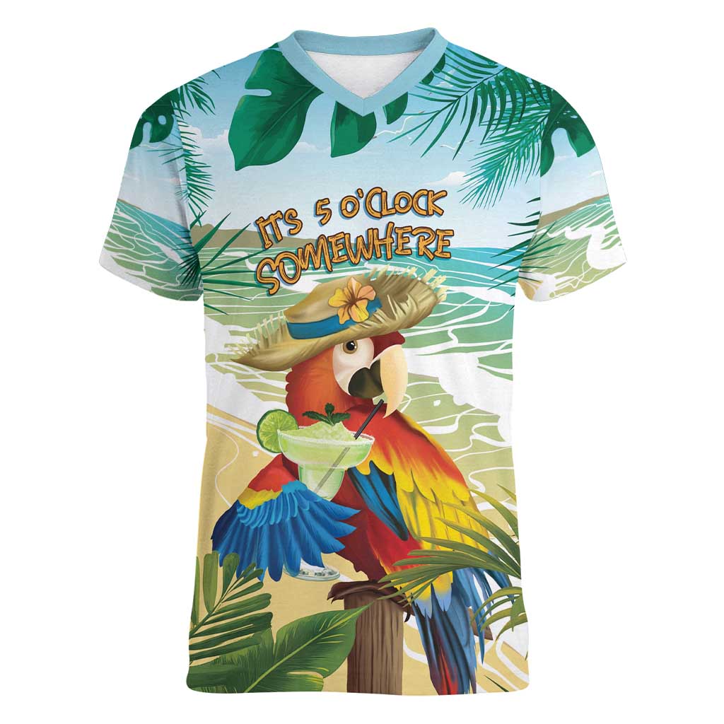 Aloha Hawaii It's 5 o'clock Somewhere Women V-Neck T-Shirt - Polynesian Pride