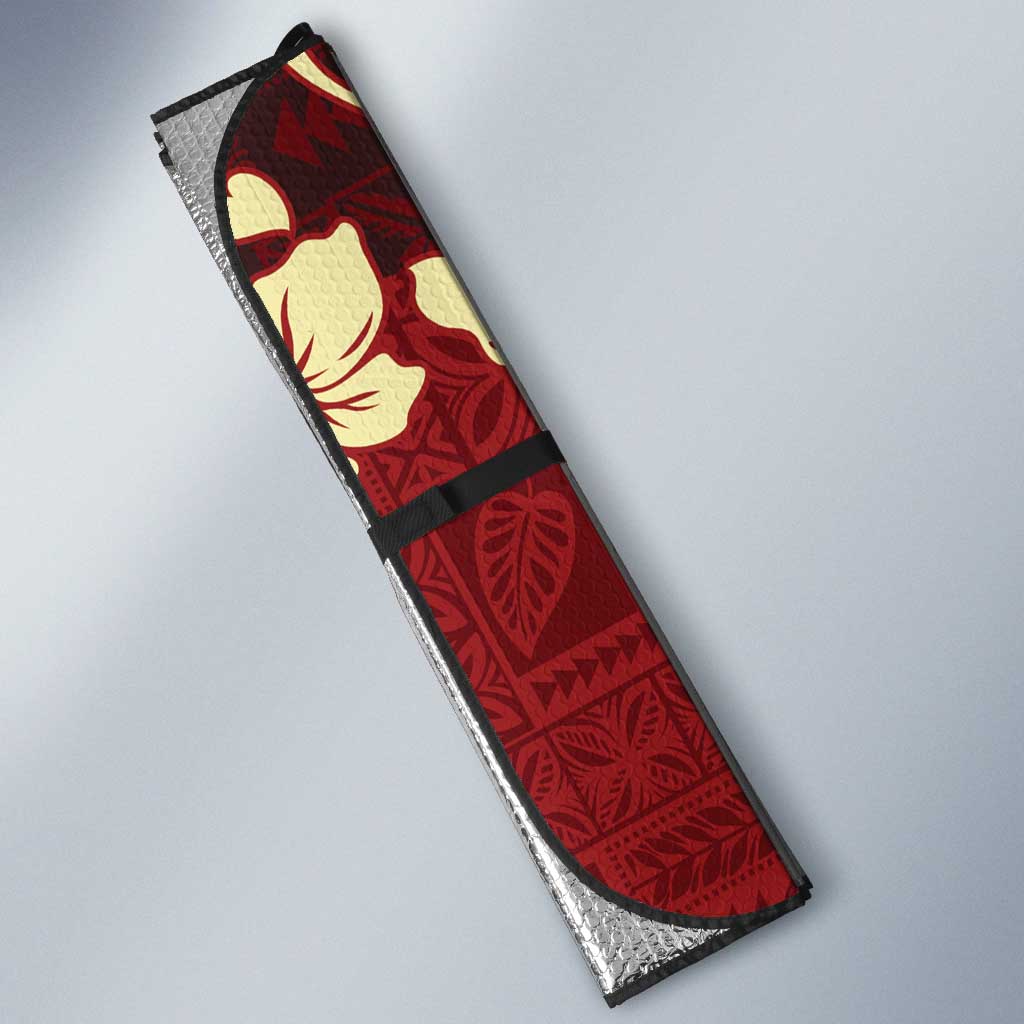 Crimson Red Tropical Christmas Hawaii Tapa Auto Sun Shade Aloha Santa Drink Party - Polynesian Pride