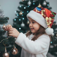 Crimson Red Tropical Christmas Hawaii Tapa Christmas Santa Hat Aloha Santa Drink Party - Polynesian Pride