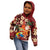 Crimson Red Tropical Christmas Hawaii Tapa Kid Hoodie Aloha Santa Drink Party - Polynesian Pride