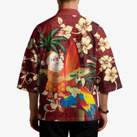 Crimson Red Tropical Christmas Hawaii Tapa Kimono Aloha Santa Drink Party - Polynesian Pride