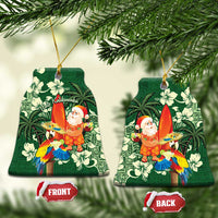 Moss Green Tropical Christmas Hawaii Tapa Ceramic Ornament Aloha Santa Drink Party - Polynesian Pride