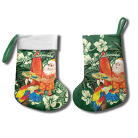 Moss Green Tropical Christmas Hawaii Tapa Christmas Stocking Aloha Santa Drink Party - Polynesian Pride