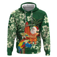 Moss Green Tropical Christmas Hawaii Tapa Hoodie Aloha Santa Drink Party - Polynesian Pride