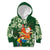 Moss Green Tropical Christmas Hawaii Tapa Kid Hoodie Aloha Santa Drink Party - Polynesian Pride