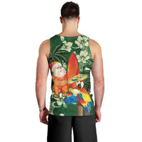 Moss Green Tropical Christmas Hawaii Tapa Men Tank Top Aloha Santa Drink Party - Polynesian Pride