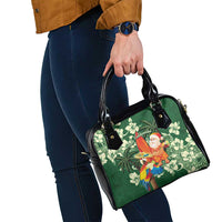 Moss Green Tropical Christmas Hawaii Tapa Shoulder Handbag Aloha Santa Drink Party - Polynesian Pride