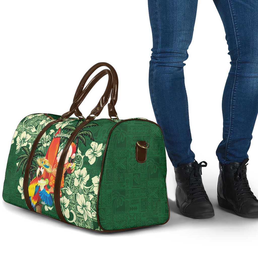 Moss Green Tropical Christmas Hawaii Tapa Travel Bag Aloha Santa Drink Party - Polynesian Pride