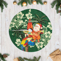 Moss Green Tropical Christmas Hawaii Tapa Tree Skirt Aloha Santa Drink Party - Polynesian Pride