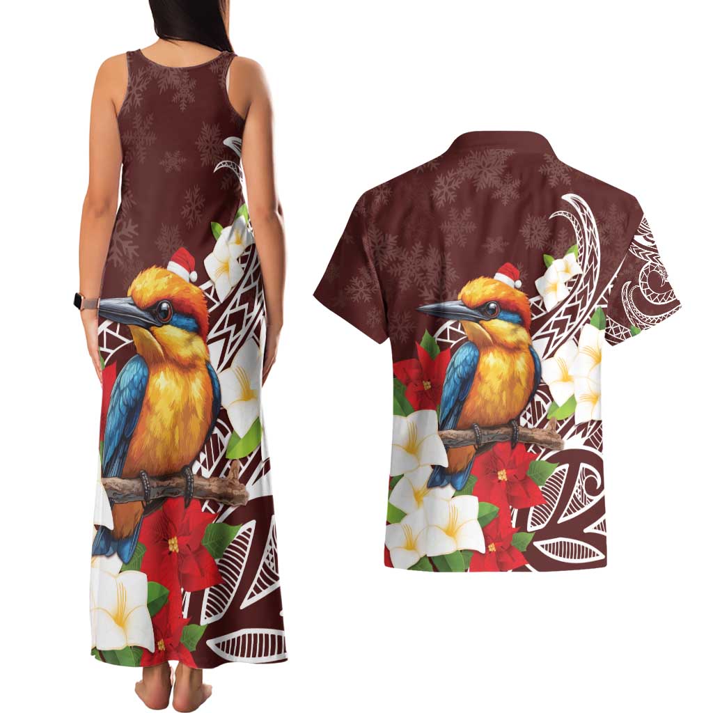 Felis Pasgua Guam Couples Matching Tank Maxi Dress and Hawaiian Shirt Christmas Sihek Kingfisher with Guasali