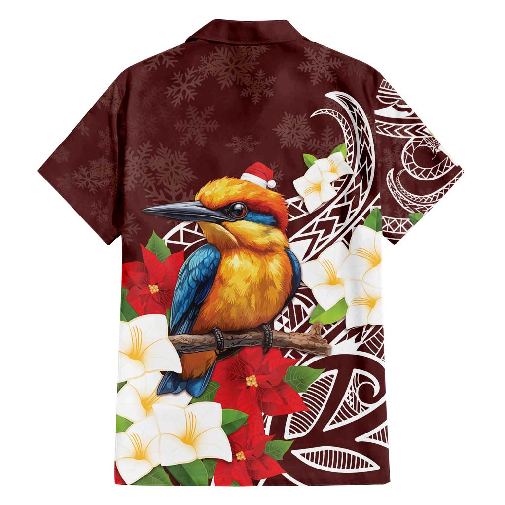 Felis Pasgua Guam Family Matching Long Sleeve Bodycon Dress and Hawaiian Shirt Christmas Sihek Kingfisher with Guasali