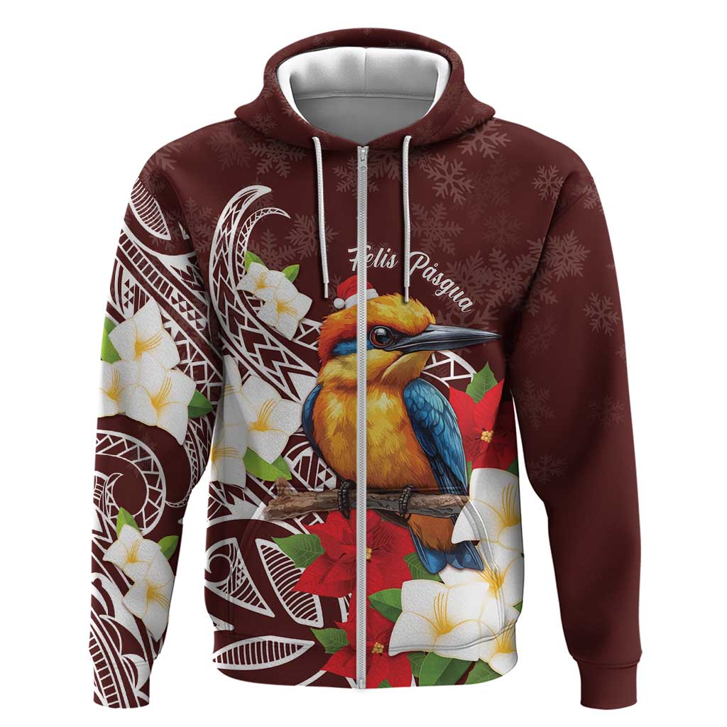 Felis Pasgua Guam Zip Hoodie Christmas Sihek Kingfisher with Guasali