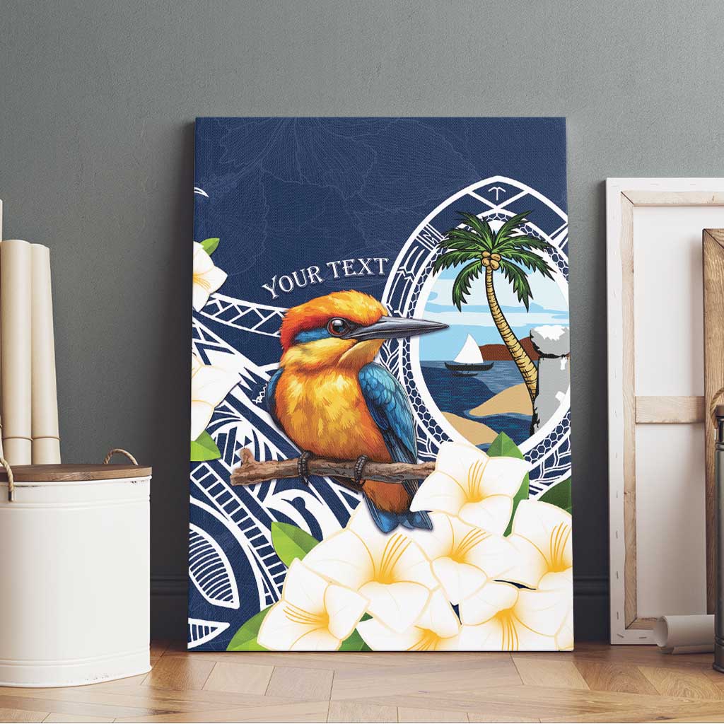 Hafa Adai Guam Canvas Wall Art Sihek Guam Kingfisher with Guasali