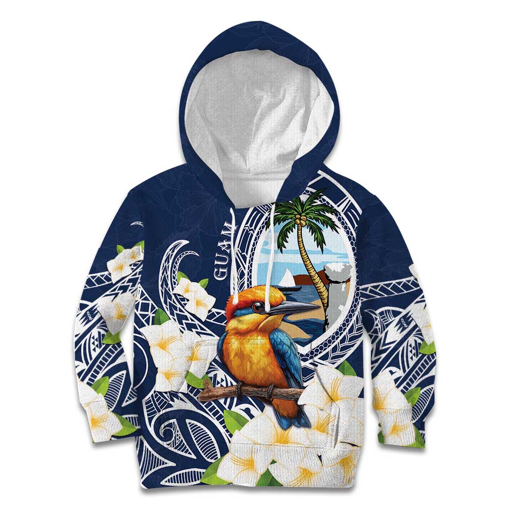Hafa Adai Guam Kid Hoodie Sihek Guam Kingfisher with Guasali