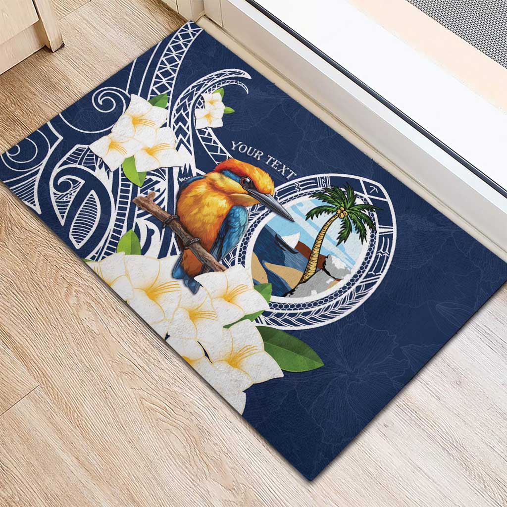 Hafa Adai Guam Rubber Doormat Sihek Guam Kingfisher with Guasali