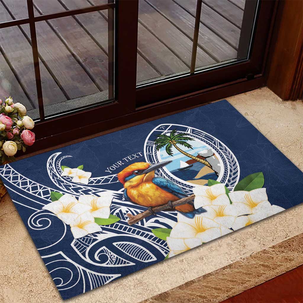 Hafa Adai Guam Rubber Doormat Sihek Guam Kingfisher with Guasali