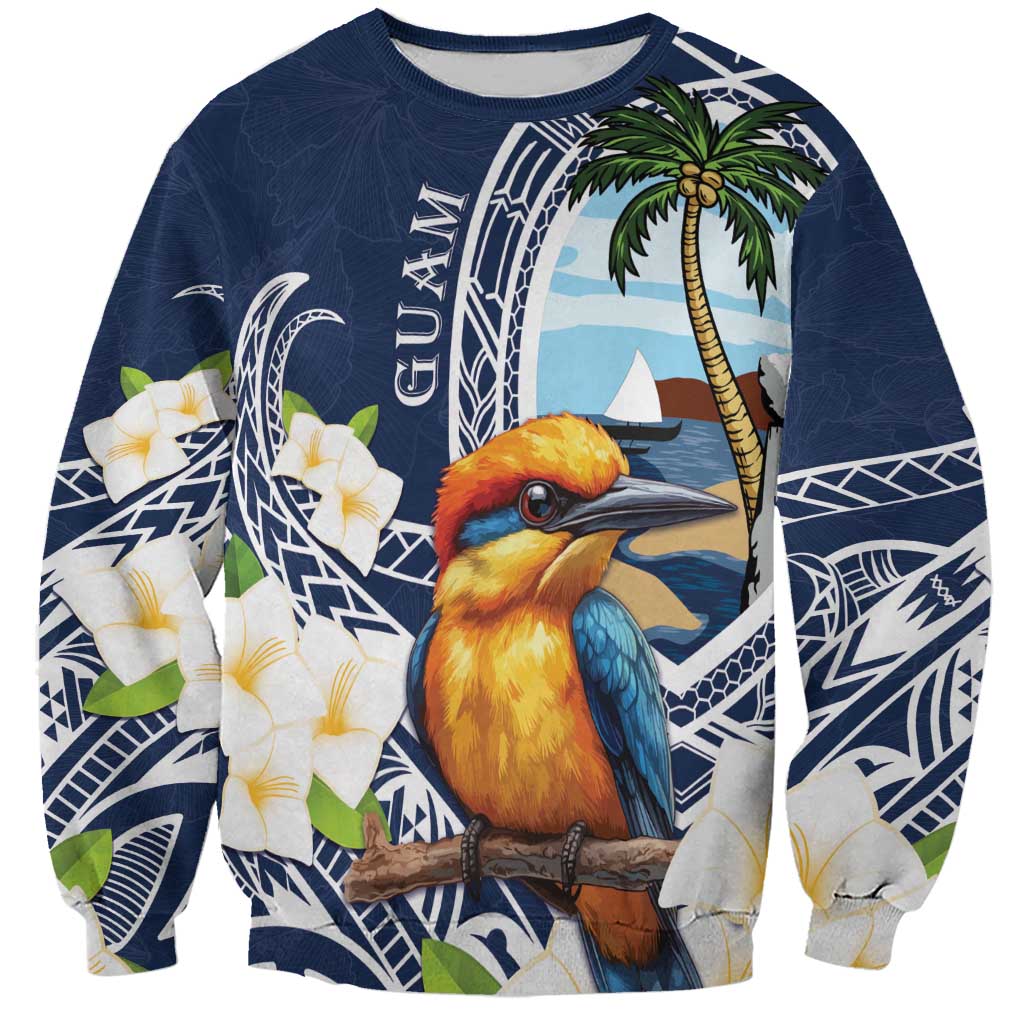 Hafa Adai Guam Sweatshirt Sihek Guam Kingfisher with Guasali