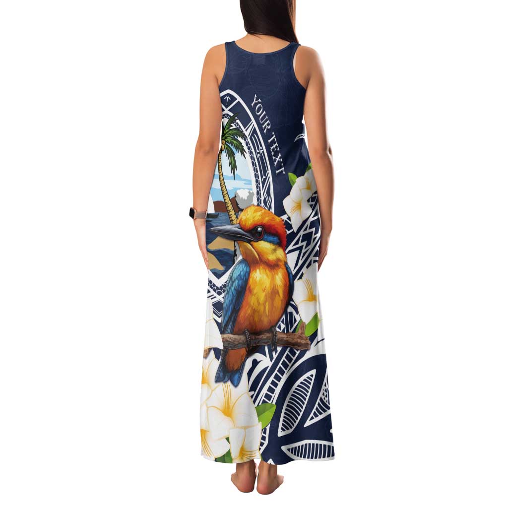 Hafa Adai Guam Tank Maxi Dress Sihek Guam Kingfisher with Guasali