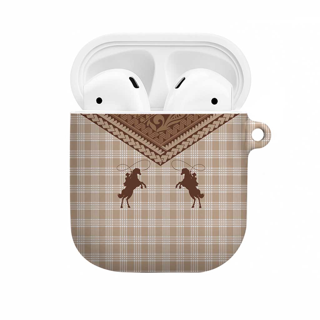 Aloha Hawaii Cowboys Paniolo AirPods Case Beige Palaka - Polynesian Pride