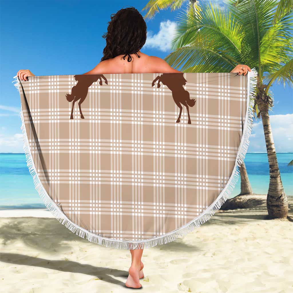 Aloha Hawaii Cowboys Paniolo Beach Blanket Beige Palaka LT7 - Polynesian Pride