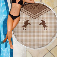 Aloha Hawaii Cowboys Paniolo Beach Blanket Beige Palaka LT7 - Polynesian Pride
