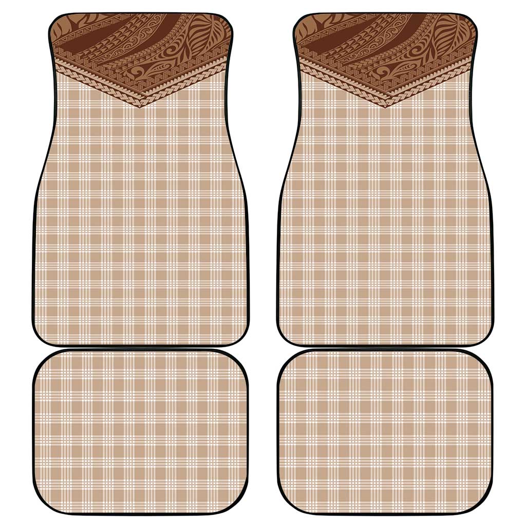 Aloha Hawaii Cowboys Paniolo Car Mats Beige Palaka - Polynesian Pride