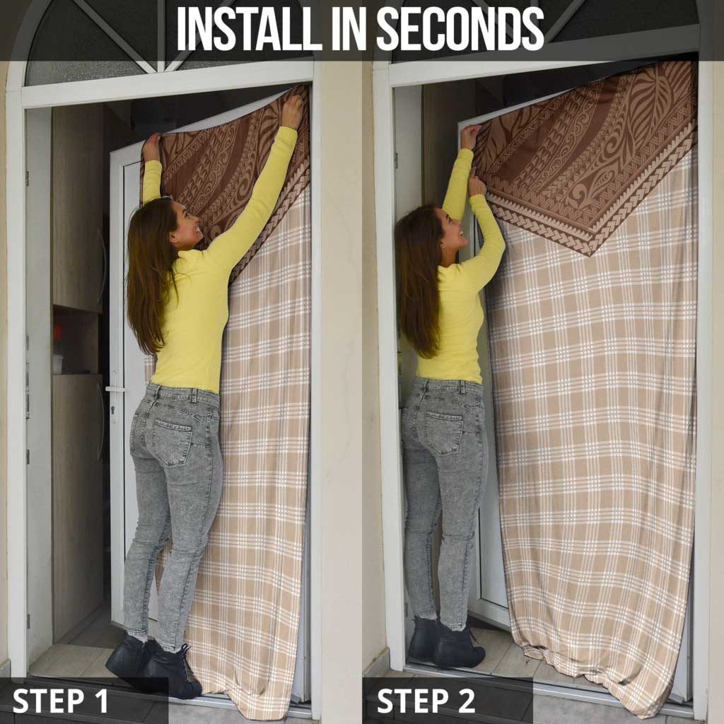 Aloha Hawaii Cowboys Paniolo Door Cover Beige Palaka - Polynesian Pride