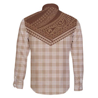 Aloha Hawaii Cowboys Paniolo Family Matching Off Shoulder Short Dress and Hawaiian Shirt Beige Palaka - Polynesian Pride