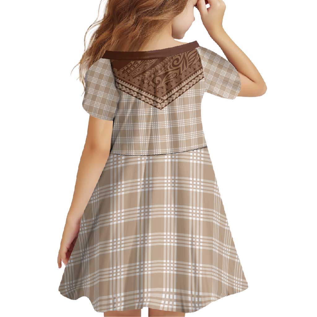 Aloha Hawaii Cowboys Paniolo Family Matching Summer Maxi Dress and Hawaiian Shirt Beige Palaka - Polynesian Pride