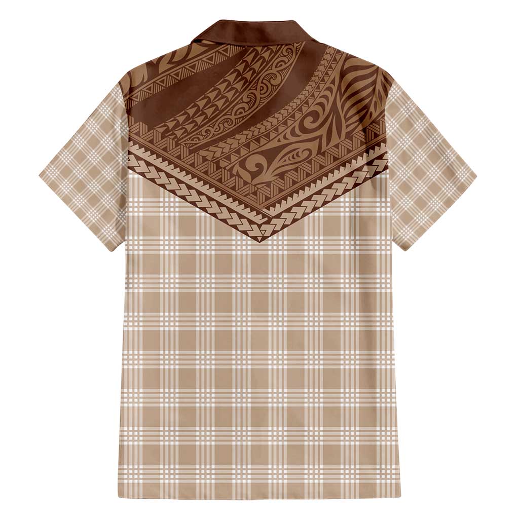 Aloha Hawaii Cowboys Paniolo Family Matching Summer Maxi Dress and Hawaiian Shirt Beige Palaka - Polynesian Pride