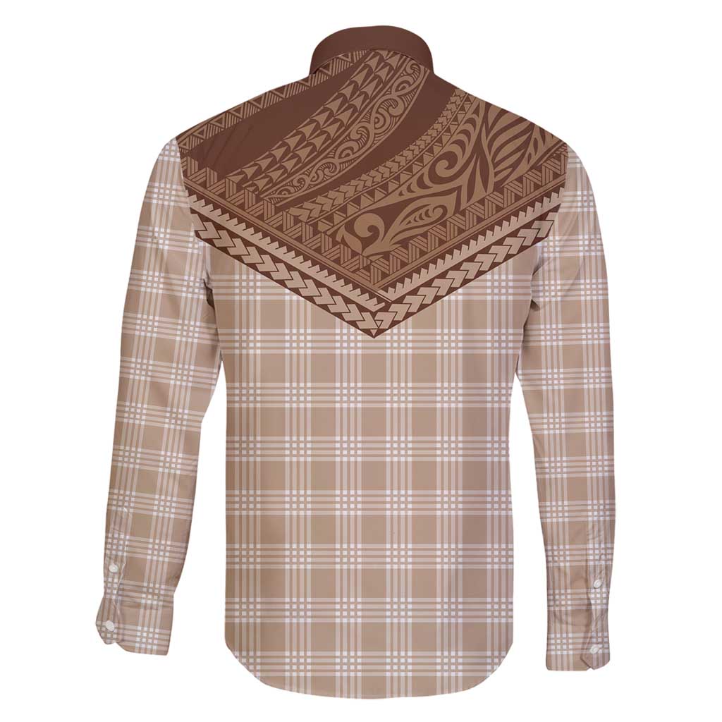 Aloha Hawaii Cowboys Paniolo Family Matching Summer Maxi Dress and Hawaiian Shirt Beige Palaka - Polynesian Pride