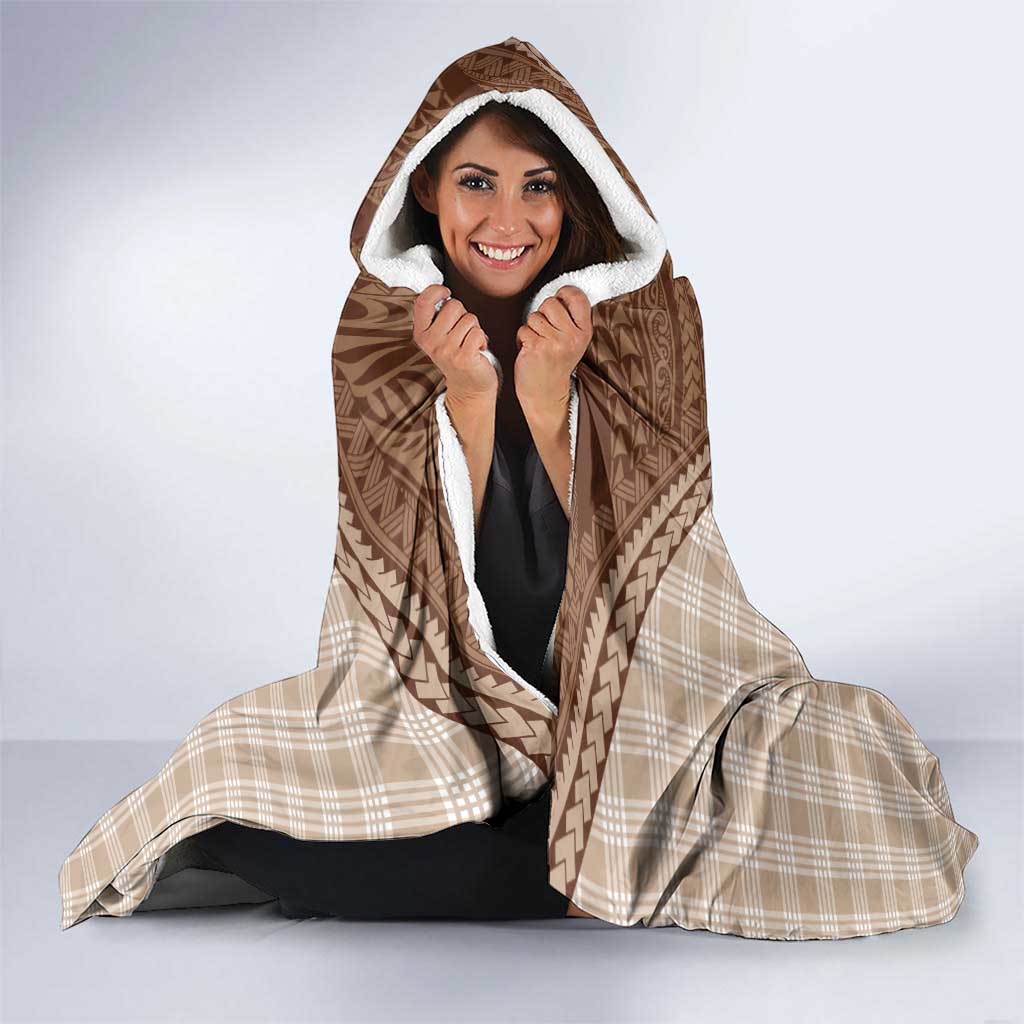 Aloha Hawaii Cowboys Paniolo Hooded Blanket Beige Palaka - Polynesian Pride