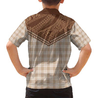 Aloha Hawaii Cowboys Paniolo Kid Hawaiian Shirt Beige Palaka - Polynesian Pride