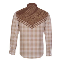 Aloha Hawaii Cowboys Paniolo Long Sleeve Button Shirt Beige Palaka - Polynesian Pride