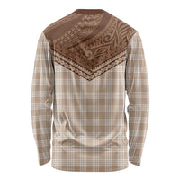 Aloha Hawaii Cowboys Paniolo Long Sleeve Shirt Beige Palaka - Polynesian Pride