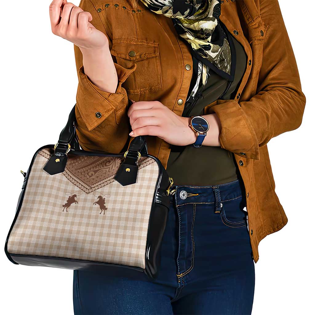 Aloha Hawaii Cowboys Paniolo Shoulder Handbag Beige Palaka - Polynesian Pride