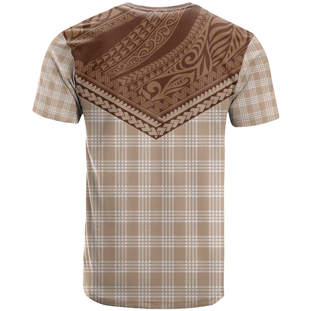 Aloha Hawaii Cowboys Paniolo T Shirt Beige Palaka - Polynesian Pride