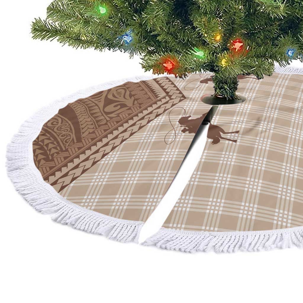 Aloha Hawaii Cowboys Paniolo Tree Skirt Beige Palaka - Polynesian Pride