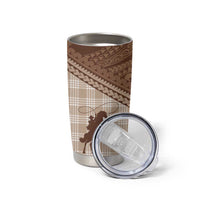 Aloha Hawaii Cowboys Paniolo Tumbler Cup Beige Palaka - Polynesian Pride