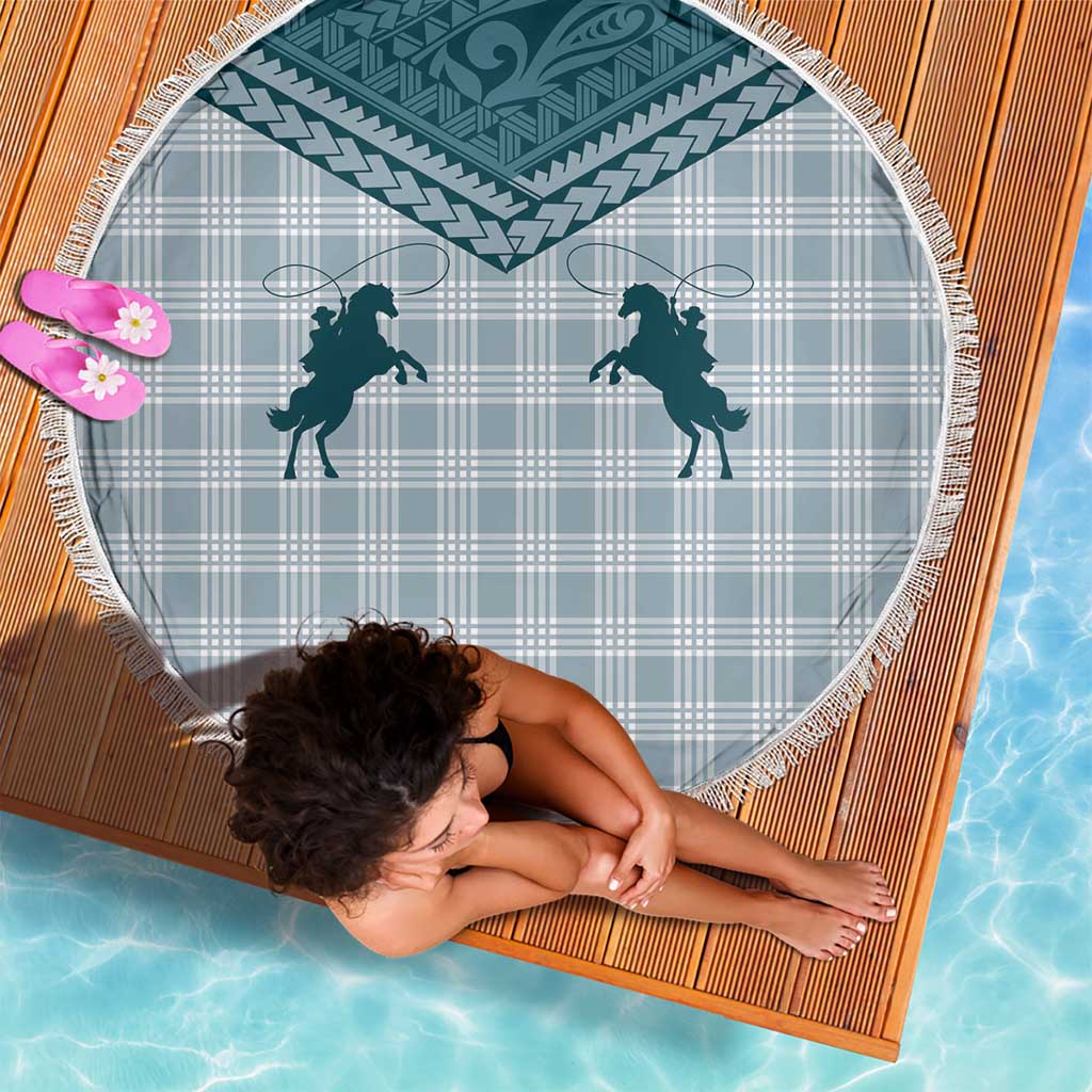 Aloha Hawaii Cowboys Paniolo Beach Blanket Teal Palaka LT7 - Polynesian Pride