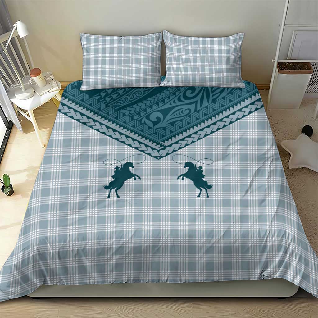 Aloha Hawaii Cowboys Paniolo Bedding Set Teal Palaka - Polynesian Pride